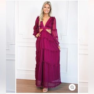 Bella & Bloom Long Sleeve Magenta Dress